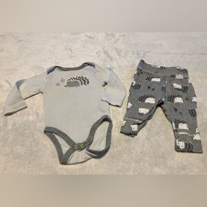 Cloud Island Gray and White Baby Hedgehog Outfit